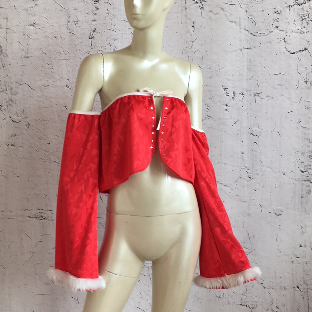 EXPOSURE RED BOUDOIR TOP LONG SLEEVE L